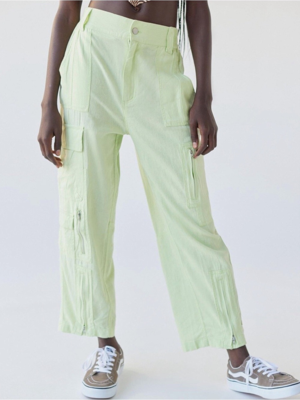 Urban Outfitters Lime Green Line Blend Cargo Pants